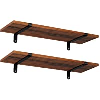 Los mejores  - SONGMICS Juego de 2 Estantes de Pared- Estanterías Flotantes- 60 x 20 x 7 cm- Estantes Decorativos- Estilo Retro…